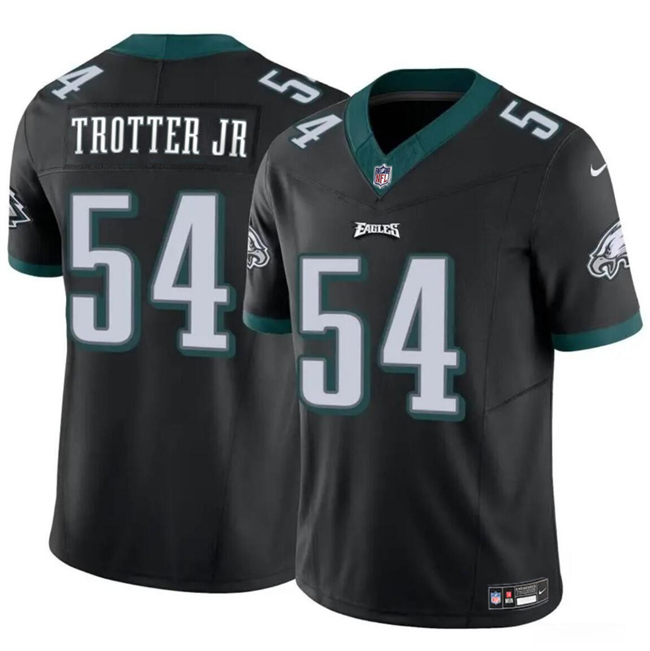 Men's Philadelphia Eagles #54 Jeremiah Trotter Jr Black 2024 Draft F.U.S.E Vapor Untouchable Limited Stitched Football Jersey